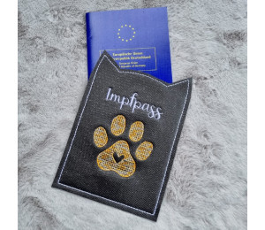 Stickserie ITH - Impfpasshülle Katzenkopf Ohren - 11 Motive Katze in 4 Varianten inkl. Blanko